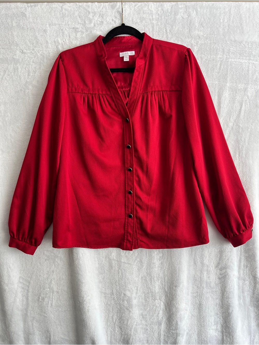 Red Button-Front Women’s Blouse XL Charter Club